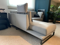 Rolf Benz - Corner sofa Cara 2020 fabric 14.162 stone gray shelf oak veneered runner steel umbra gray - 6