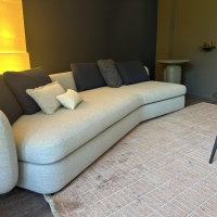 Poliform - Sofa Loro Piana Stoff Tiepolo Light Marengo Grau Füße Schwarz ohne Kissen - 3