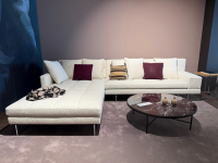 Brühl - Ecksofa Amber Stoff 3690 40 Creme Metallkufe Verchromt Mit Verstellbare Armlehnen Inklusive Kissen - 2
