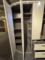 Nolte - Kleiderschrank Horizont 100 Dekor Polarweiß Winkelgriffe Edelstahl Gebürstet Mit Beleuchtung - 3