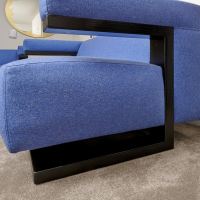 Tecta - Sofa Gropius F51 2 Stoff Dama 0077 Blau Gestell Esche Schwarz - 6