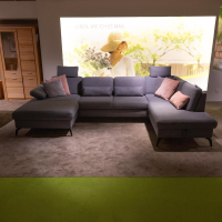 Sit & More - Polstergruppe Morris Stoff Garett Stone 20 Basic Grau Metallfuß Schwarz Matt Inklusive Kissen - 10