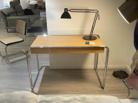 Tecta - Schreibtisch Olique K2D Eiche Furniert Gestell Stahlrohr verchromt - 3