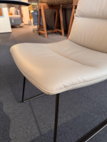 KFF - 6er Set Stuhl Arva Light Leder Belo Horizonte Steingrau 1651 Grau Drahtkufengestell Macadamia M11 Braun - 4