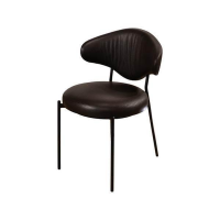 KFF - 3er Set Stuhl Icon Leder Sauvage Moro Schwarz Gestell Rundrohr Schwarz - 3