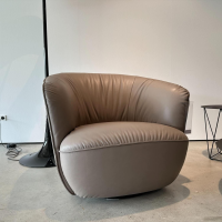 Walter Knoll - Sessel Ishino 195 10 Leder Elen 1406 Taupe Beige Drehteller Schwarz Matt Mit Kunststoffgleitern - 6