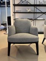 Poliform - 2er-Set Sessel Jane Stoff Skyros Grau Gestell Ulme Schwarz - 4