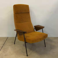 Walter Knoll - Sessel Votteler Chair 368 10 Stoff Phlox 443 Gelb Gestell Stahl Matt Schwarz Pulverbeschichtet Armlehnen Nussbaum - 8