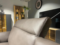 Rom - Ecksofa MR 9120 R Leder Kenia Grey Grau Füße 01BL Black Schwarz - 3