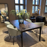 KFF - 4er Set Stuhl Giro Stoff Seven Water 2712 Blau Grau Sitz Stoff Mint 50 Grün Blau 4 Fuß Rundrohrgestell Anthrazit - 3