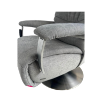 himolla - Relaxsessel 7050 Easyswing M Stoff Leeds Platin Grau Fuß Teller Edelstahloptik Mit Elektrischer Kopfteilverstellung - 2