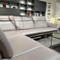 himolla - Ecksofa 1808 Leder 31 Longlife Eisen Grau Braun Metallkufe Anthrazit - 5