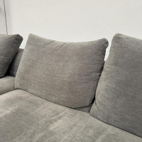 COR - Ecksofa Moss Stoff 8142 Paspel 13 Grau Füße Verchromt Inklusive Rückenkissen - 9