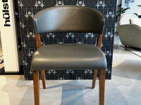Hülsta - 2er-Set S500 5125 Leder Grau Füße Nussbaum - 4