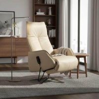 himolla - Sessel 7917 S-Lounger Leder Longlife Rustika Nebel Beige Sternfuß Metall Edelstahl Inkl. Elektr. Verstellfunktionen - 10