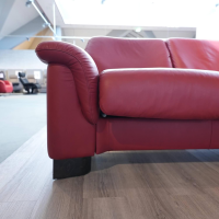 Stressless - Ecksofa Paradies Leder Paloma Cherry Rot Fuß Buche Wenge Schwarz Mit Kissen Und Couchtisch - 11