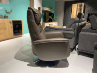 himolla - Sessel Cumulus Quartet 9720 Emil 24L42 R Leder 71 Torro Vulkan Braun Grau Teller Edelstahloptik - 10