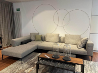 Walter Knoll - Ecksofa Jaan Living Stoff Savannah 7883 Platinum Grau Füße Metall Matt Schwarz Inklusive Kissen - 5