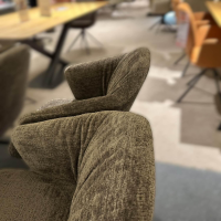 Bacher - 4er Set Armlehnstuhl Noah Stoff Cloud Stone 191 Grau Drehgestell Metall Schwarz Tiefmatt Pulverbeschichtet - 5