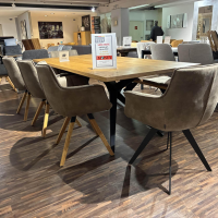 Musterring - Essgruppe MR Tamina Massivholz Geölt Gestell Eisen Schwarz Stoff Aberdeen Stone Grau Inklusive Sitzkissen - 4