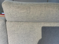 COR - Sofa Conseta Stoff 93 Lichtgrau Kufen Chrom mit 2 Armlehnkissen und Kopfstütze - 2