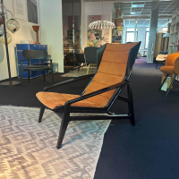 Molteni & C - Sessel D 156 3 Leder Scirocco SD974 Rugine Orange Braun Gestell Massivholz Schwarz Hochglanz Lackiert - 5