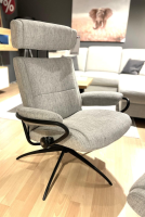 Stressless - Relaxsessel Paris Stoff Line 11 Light Grey Grau Gestell Star Matt Schwarz Inklusive Hocker Und Kopfstütze - 3