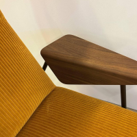 Walter Knoll - Sessel Votteler Chair 368 10 Stoff Phlox 443 Gelb Gestell Stahl Matt Schwarz Pulverbeschichtet Armlehnen Nussbaum - 2