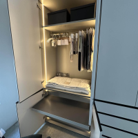 Interlübke - Kleiderschrank Collect Außen Lack Greige M08 Matt Weiß Grau Innen Lack Muschel M23 Matt Beige Grau Mit Beleuchtung - 7