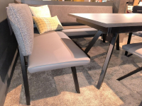 Schösswender - Essgruppe Malta 100 Stoff Wizard 07 Mittelgrau Grau Und Sigma 23 Grau Gestell Metall Schwarz Tisch Oak Grau - 4