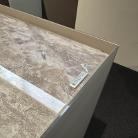 Spectral Smart Furniture - Sideboard Side Korpus Smart Lack Pepple Grau Front Glas Pepple Grau Deckplatte Glas Marmor Travertin Beige Glänzend - 3