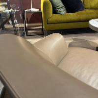 Molteni & C - Sessel Kensington Leder Unique UE130 Nussbaum Braun Drehgestell Metall Zinnfarbig Hochglänzend - 5