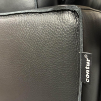 Contur - Sofa Aprino XXL Leder Pueblo 68601 Schwarz Füße Schwarz Inklusive Kissen - 5