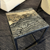 Janua - Beistelltisch SC54 mit Steinplatte in Silverware Gestell Metall Schwarz Pulverbeschichtet - 2