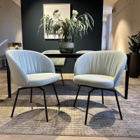 KFF - 4er Set Stuhl Giro Stoff Seven Water 2712 Blau Grau Sitz Stoff Mint 50 Grün Blau 4 Fuß Rundrohrgestell Anthrazit - 4