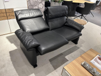 Erpo - Garnitur Lugano Leder 250.100 Schwarz mit Sessel und Hocker - 4