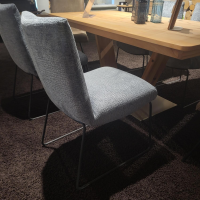 Natura - 4er Set Stuhl Calgary Chenillestoff Hellblau Kufe Metall Anthrazit Pulverbeschichtet - 2