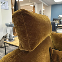 Gehlenborg Sitzmöbel - Ecksofa Living Rohleder Stoff Cloud 52 Gold Füße Metall Schwarz Mit Klappbarer Armlehne - 7