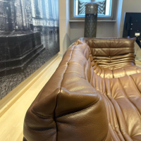 Ligne Roset - Ecksofa Togo Leder Kyoto Chataigne Braun - 5