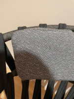 Eigene Herstellung - Varaschin  / Essgruppe Tisch Elisse HPL mit 4er-Set Stuhl Emma Stoff Grau Nero - 4