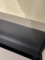 Musterring - Anbauwand Q Media 2.0 Glas Fango Satinato Grau Absetzung Eiche Massiv Gestell Chrom Gebürstet Mit Beleuchtung - 7