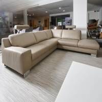 Polinova - Polstergarnitur LS 5460 Leder Vivre Stone 120 Metallfüße Hochglanz - 7