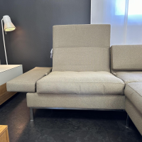 Brühl - Ecksofa Tomo Soft Stoff 3677 020 Grau Braun Füße Metall Glänzend Verchromt Mit Verstellbaren Rückenlehnen - 11
