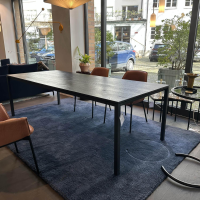 Janua - Esstisch S600 Platte Eiche Geköhlt Gestell Metall Tiefschwarz Matt Pulverbeschichtet - 7