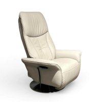 himolla - Sessel Lupo Easy-Swing Leder Longlife Soft Lava Hellgrau Tellerfuß Metall Edelstahloptik 2-Motorig Aufstehhilfe - 9