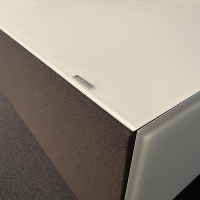Spectral Smart Furniture - TV Kombination Ameno Korpus Lack Black Schwarz Front Glas Metallic Bronze Und Stoff Carbon Glas Snow Weiß - 6