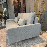 freistil Rolf Benz - Sofa 170 Stoff 4020 Hell Silbergrau Grau Kegelfuß Eiche Natur Inklusive Kissen - 2