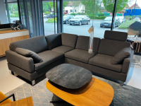 Brühl - Ecksofa Alba Stoff 4448 0099 Grau Metallkufe Verchromt Glänzend Inklusive Armlehnkissen - 3