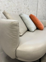 Walter Knoll - Sofa Maaru 850 Leder Elen 1218 Cosy Grey Beige Gestell Bronze Schwarz Matt Pulverbeschichtet Mit 5 Kissen - 7