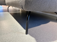 Brühl - Sofa Magnolia Stoff 5275 0096 Grau Füße Stahl Schwarz Pulverbeschichtet Inklusive Hocker - 5